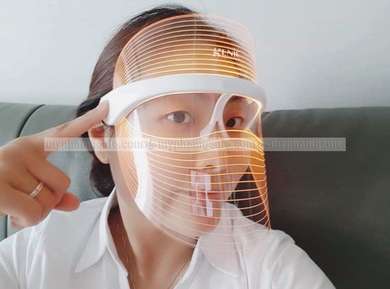mặt nạ ánh sáng therapy led mask | mặt nạ ánh sáng sinh học genie