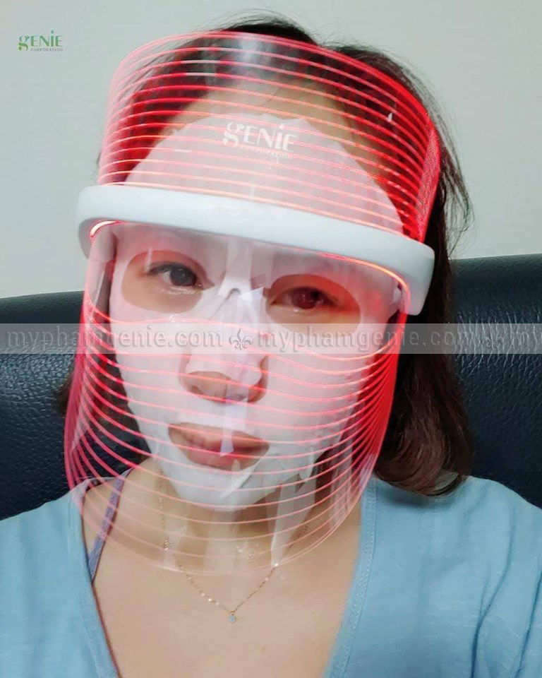 mặt nạ ánh sáng therapy led mask | mặt nạ ánh sáng sinh học genie